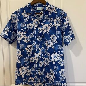 Blue Floral Hawaiian Shirt - Made in Hawaii